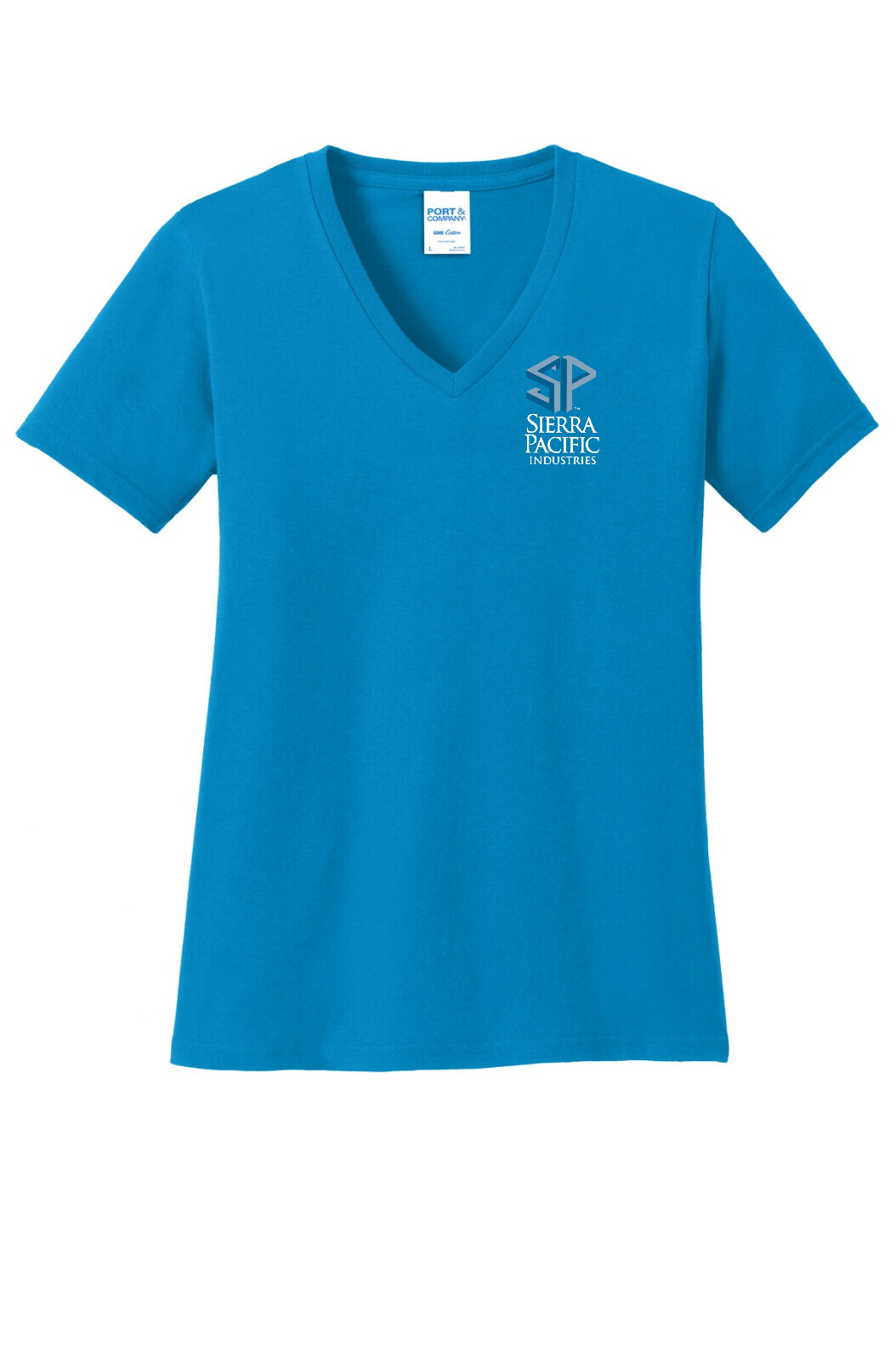 PORT & COMPANY ® LADIES CORE COTTON V-NECK TEE. LPC54V