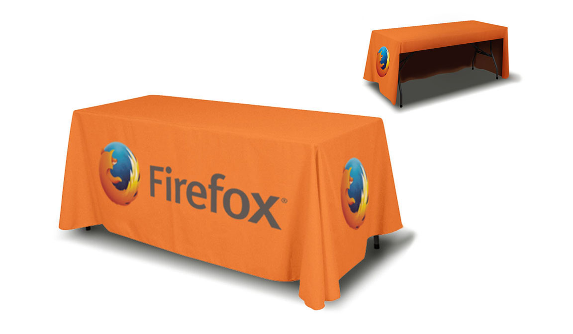 6 foot table cover open back