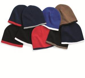 Bottom Striped Knit Beanie