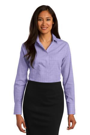 Red House Ladies Windowpane Plaid Non-Iron Shirt