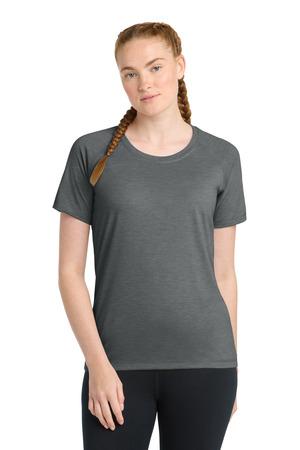 Sport-Tek Ladies PosiCharge Tri-Blend Wicking Scoop Neck Raglan Tee