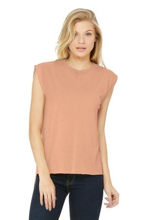 BELLA+CANVAS Women’s Flowy Muscle Tee With Rolled Cuffs