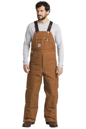 Carhartt Duck Quilt-Lined Zip-To-Thigh Bib Overalls