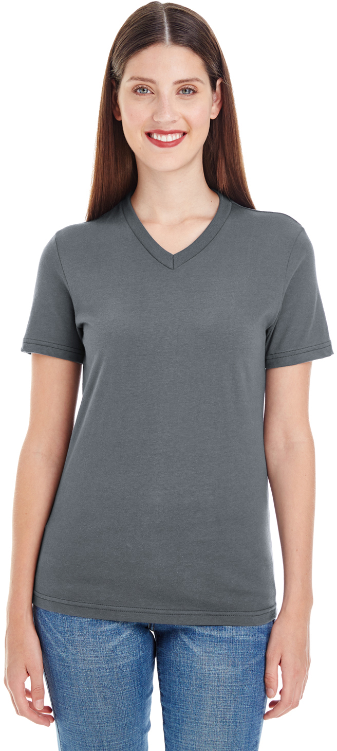 Ladies’ Fine Jersey Short-Sleeve V-Neck