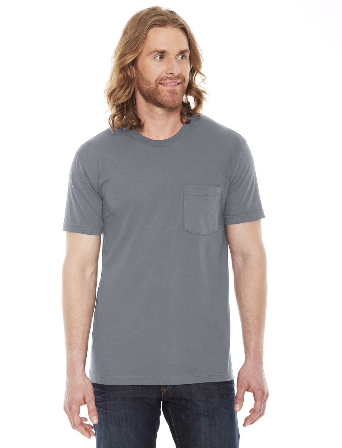 Unisex Fine Jersey Pocket Short-Sleeve T-Shirt