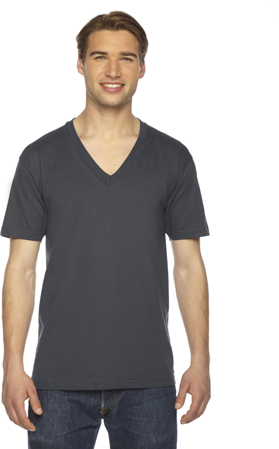 Unisex USA Made Fine Jersey Short-Sleeve V-Neck T-Shirt
