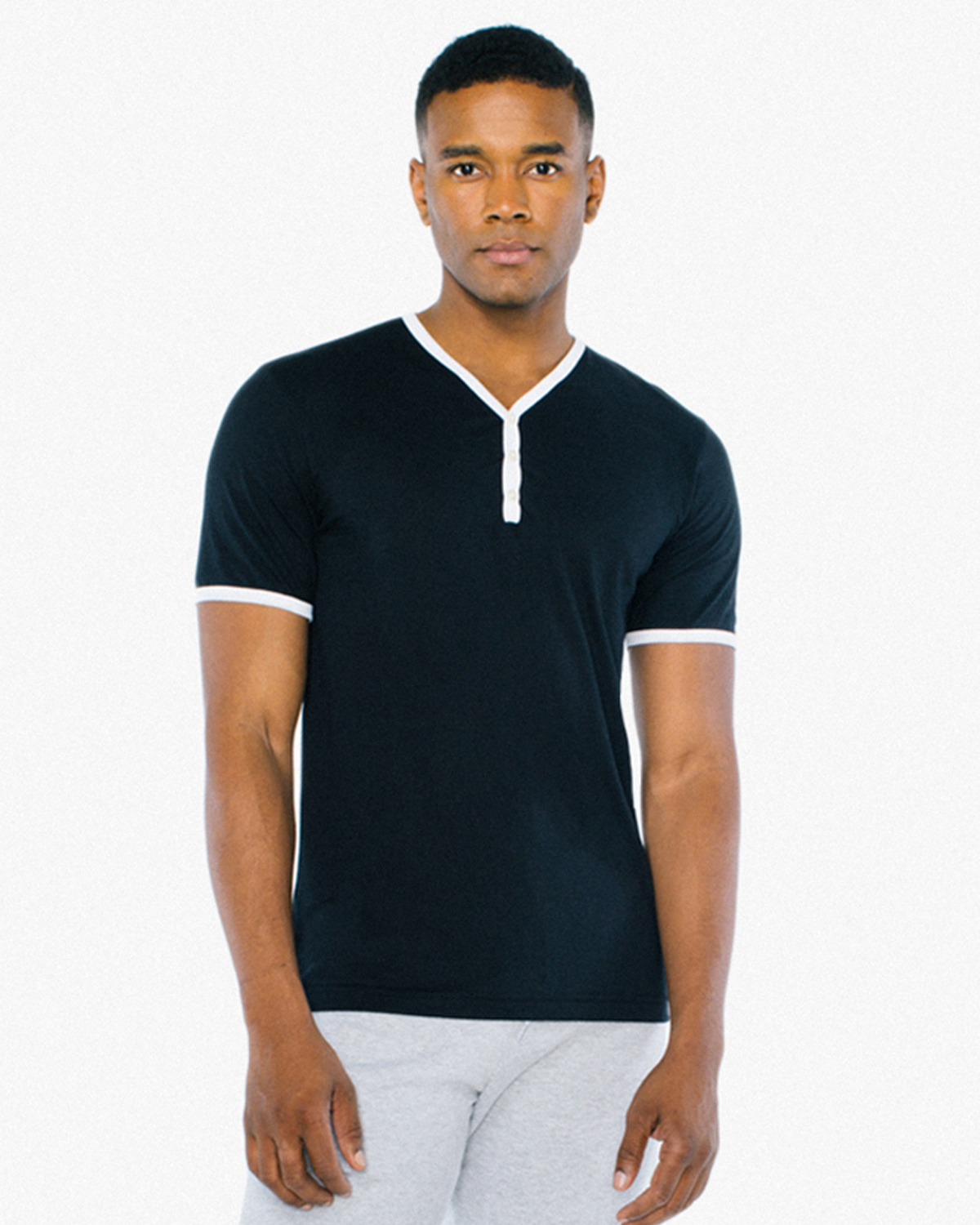 Unisex Poly-Cotton V-Neck Henley