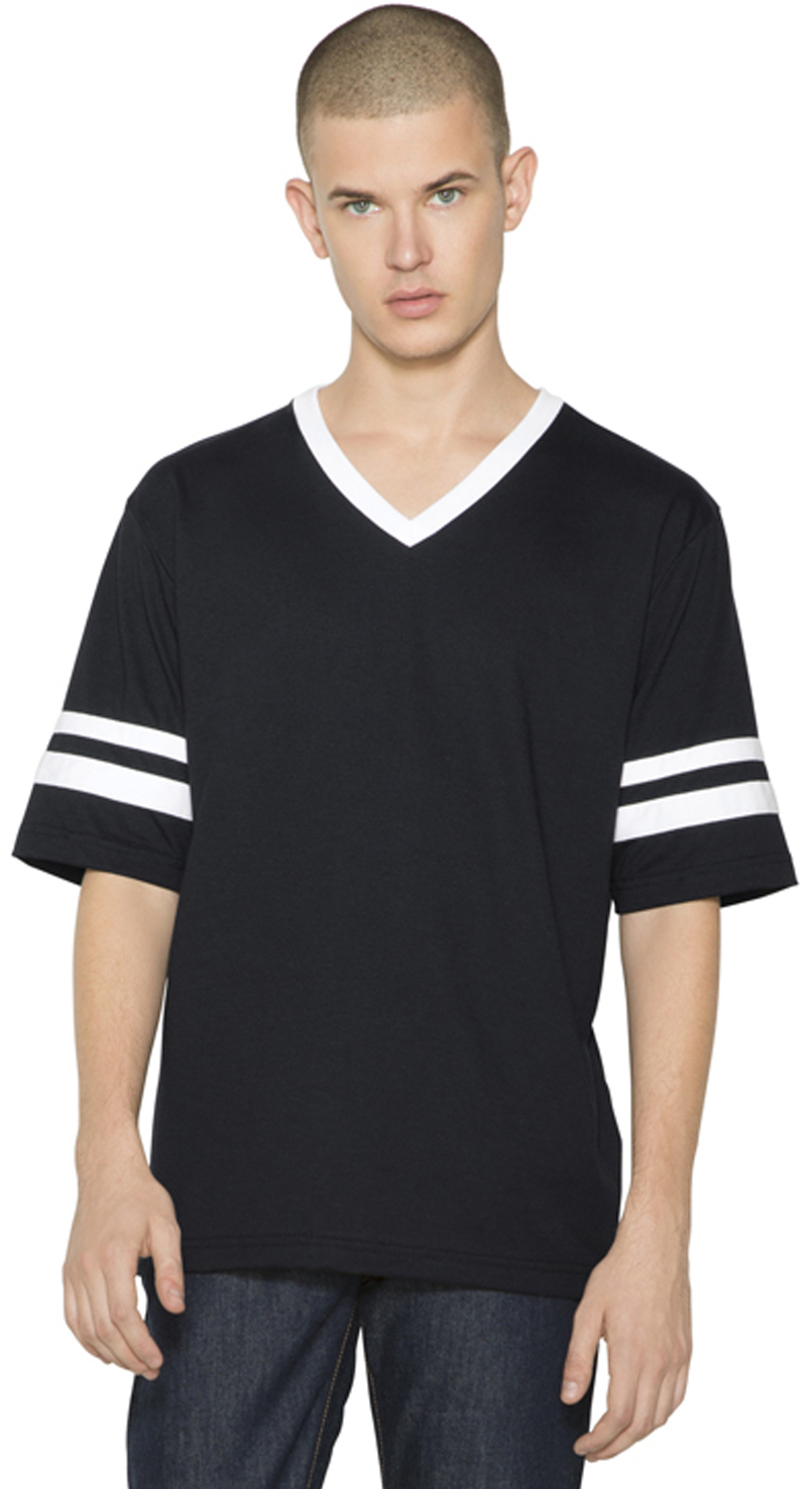 Unisex Poly-Cotton V-Neck Football T-Shirt