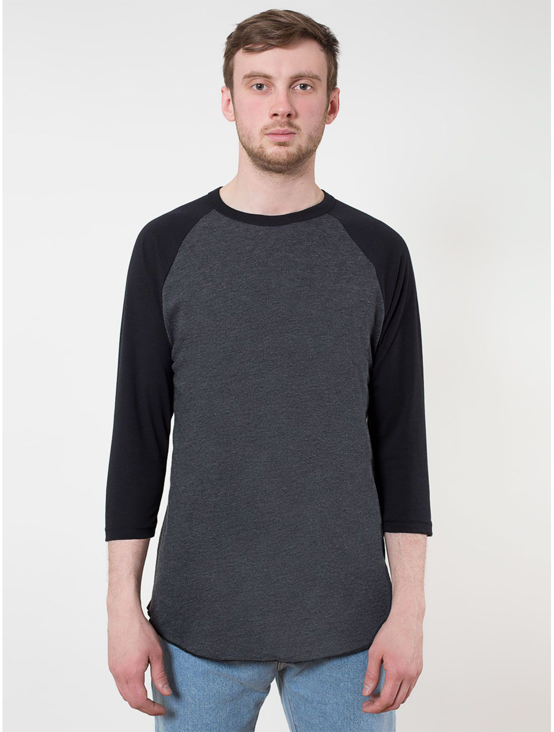 Unisex Poly-Cotton USA Made 3/4-Sleeve Raglan T-Shirt