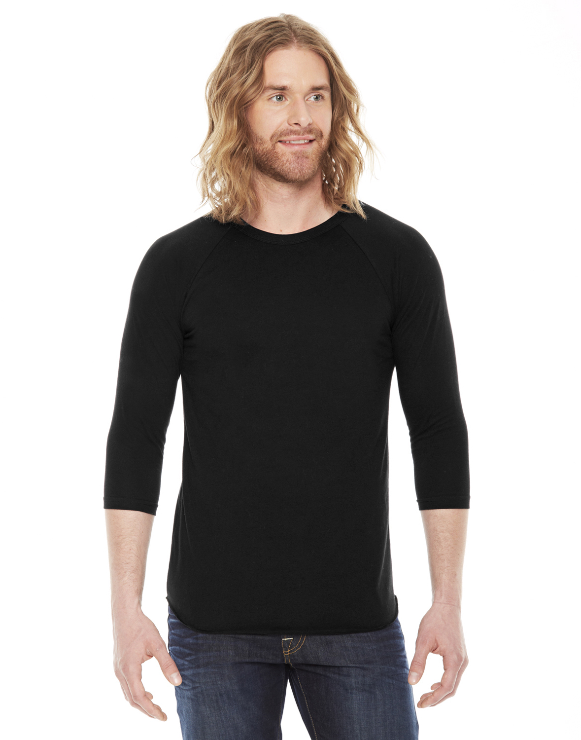 Unisex Poly-Cotton 3/4-Sleeve Raglan T-Shirt