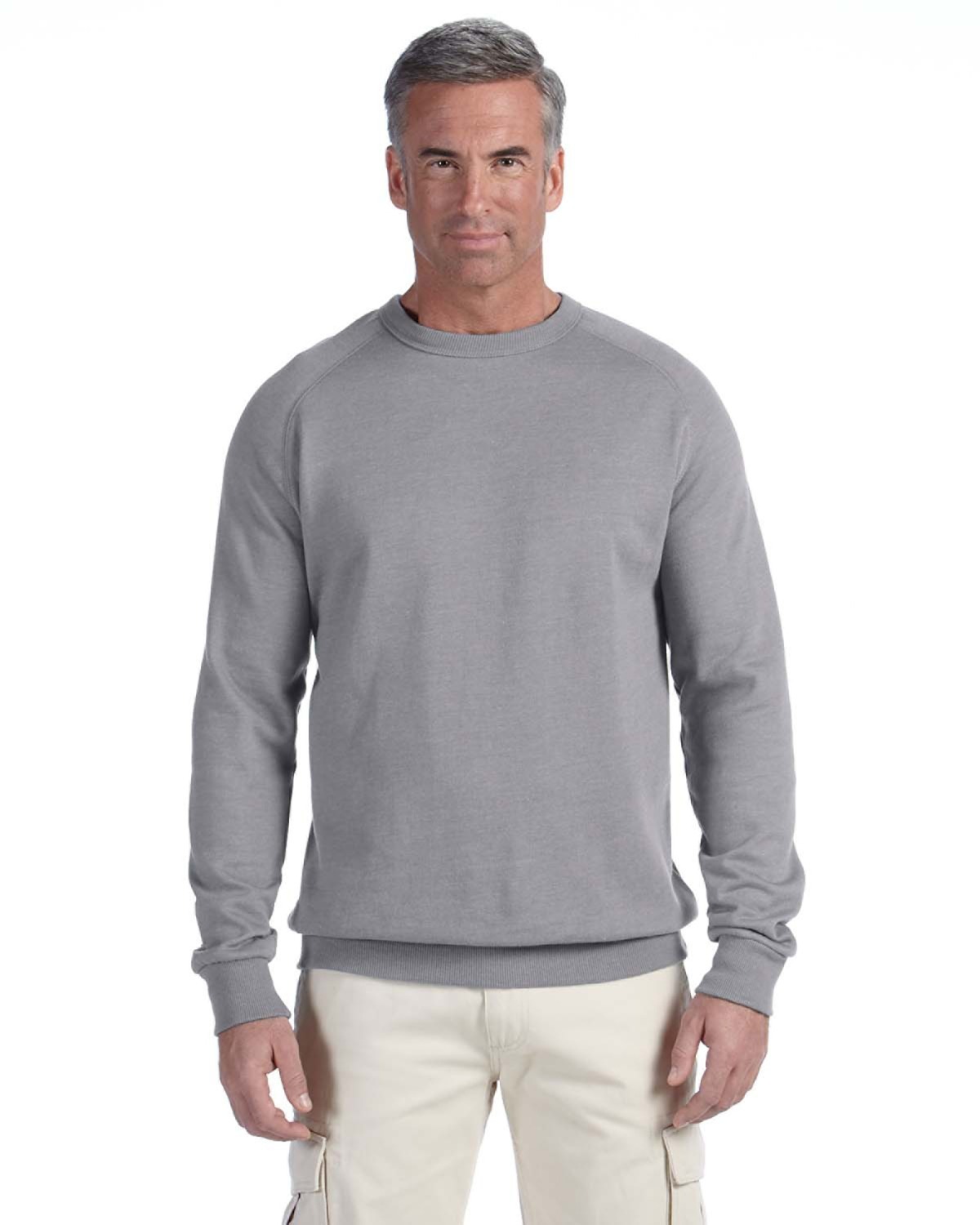 7 oz. Organic/Recycled Heathered Fleece Raglan Crew