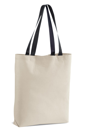 Canvas tote with contrasting handles
