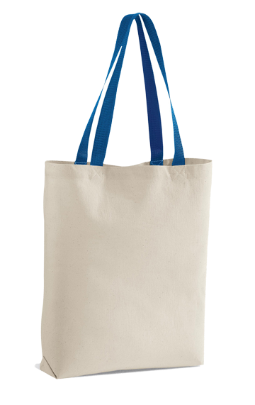 Canvas tote with contrasting handles