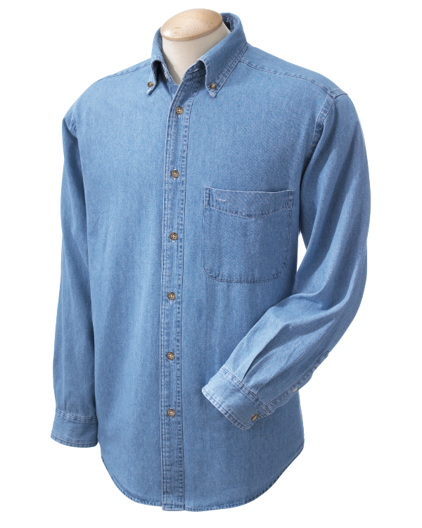 Harriton Men’s 100% Long-Sleeve Denim Shirt