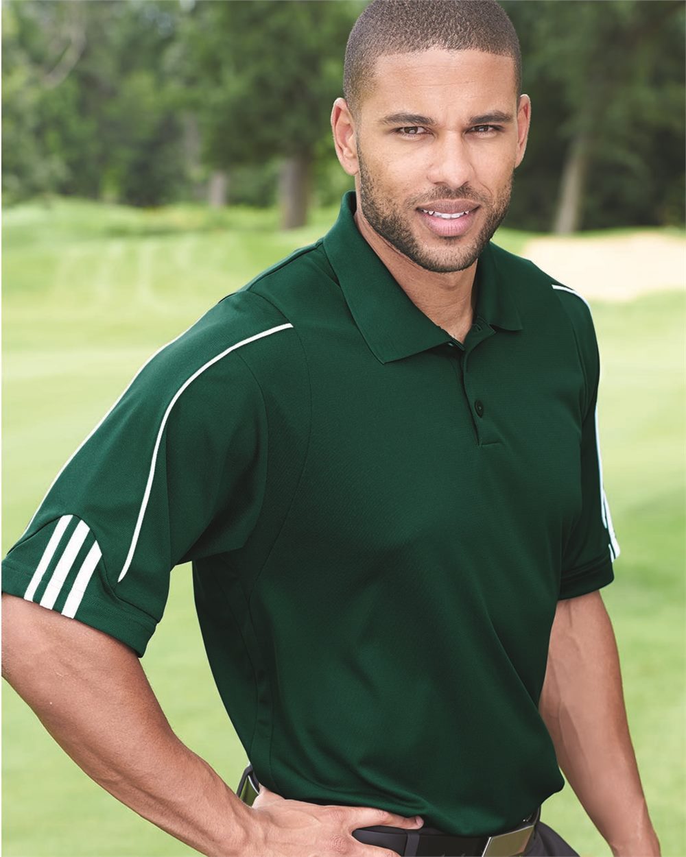 Adidas Golf Men’s ClimaLiteÂ® 3-Stripes Cuff Polo