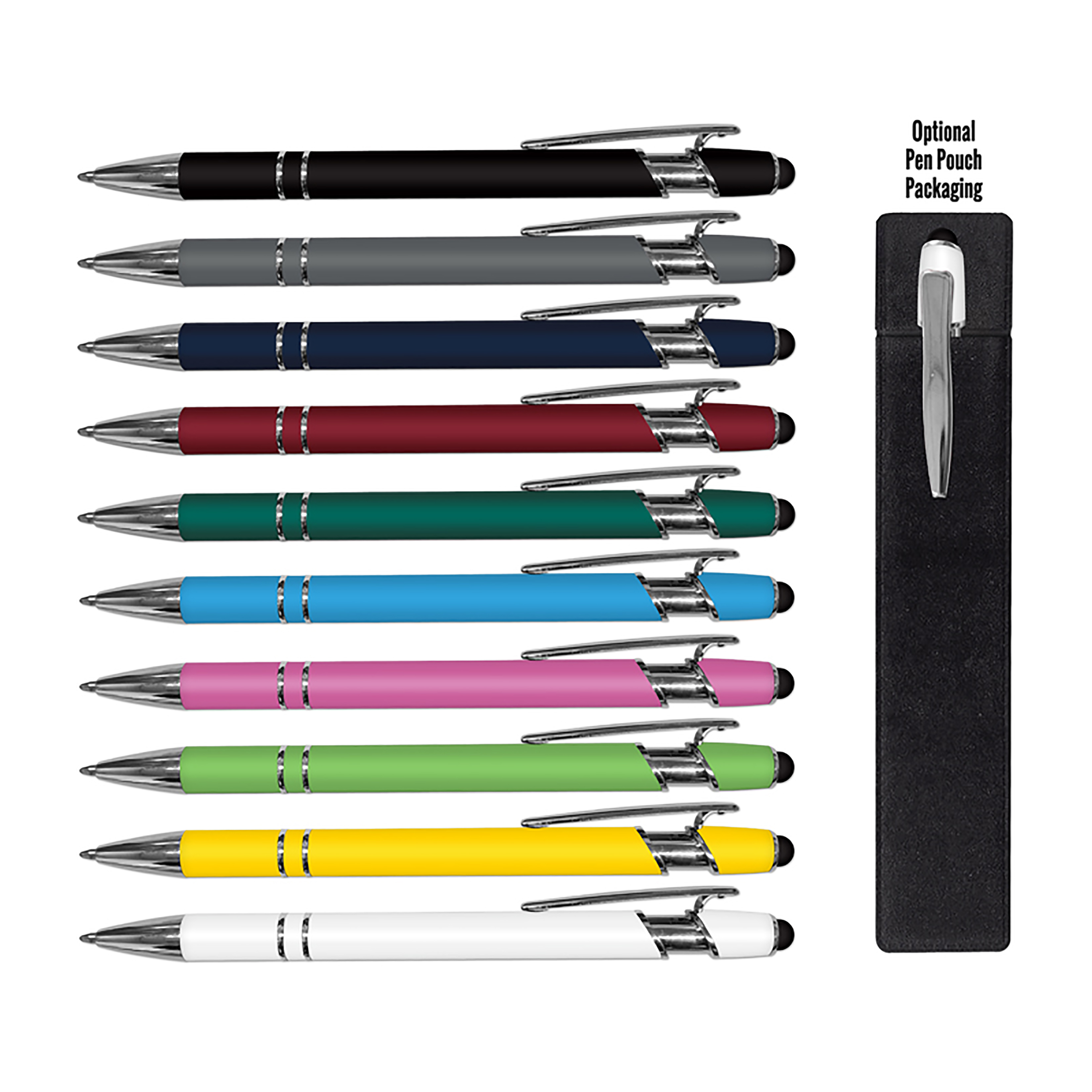 iWriter Exec - Stylus & Soft Touch Rubberized Metal Ball Point Pen