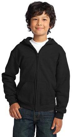 Gildan Youth Heavy Blend Full-Zip Hooded Sweatshirt.