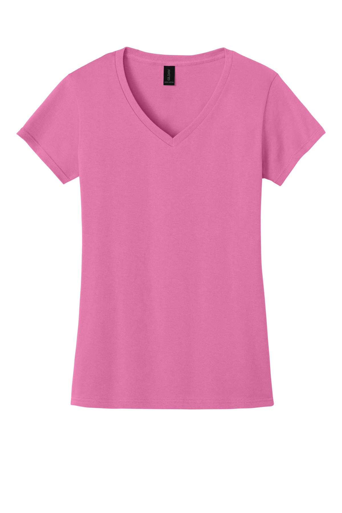 Gildan Ladies Heavy Cotton 100% Cotton V-Neck T-Shirt.
