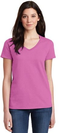 Gildan Ladies Heavy Cotton 100% Cotton V-Neck T-Shirt.