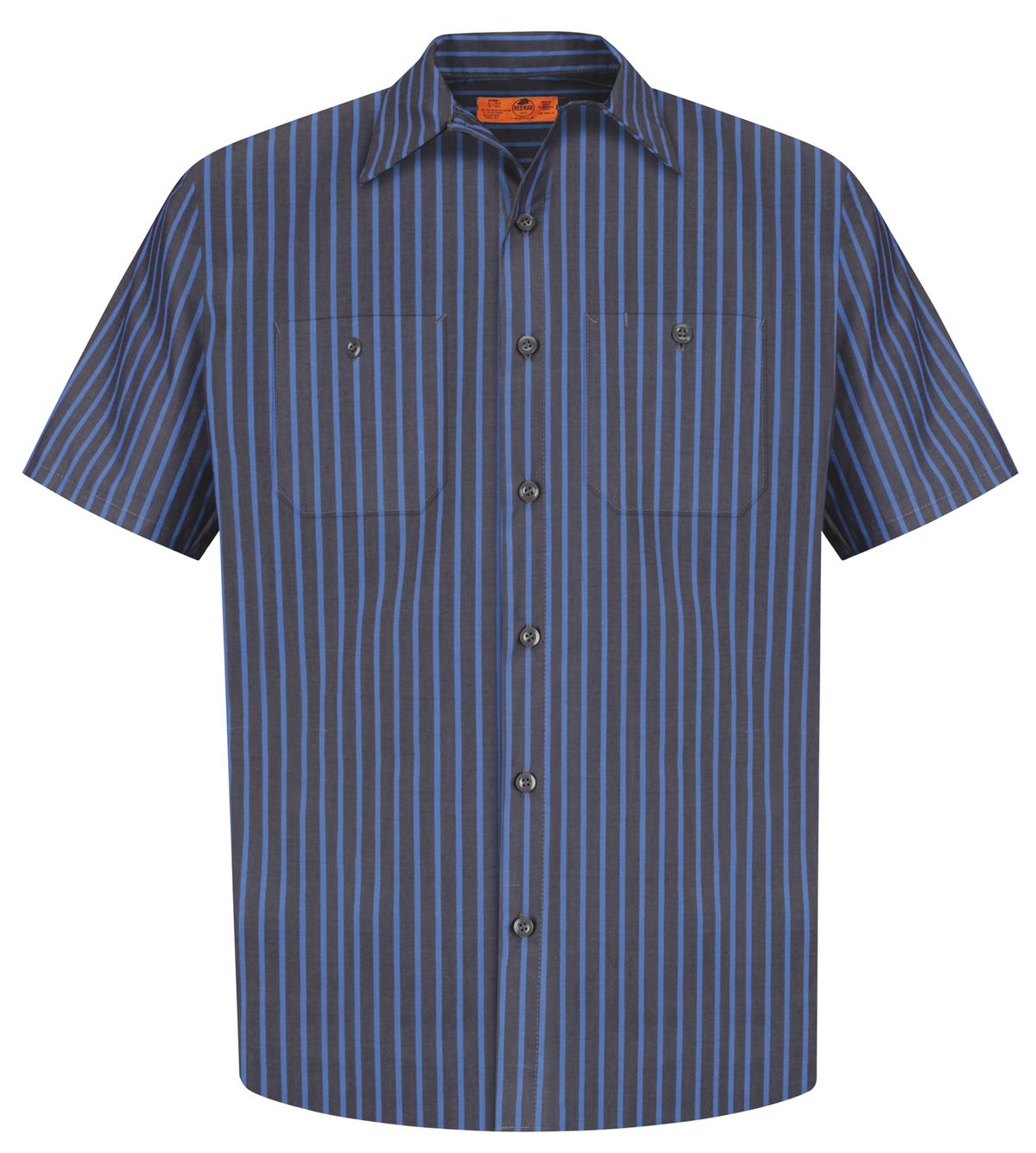 Red Kap – Short Sleeve Striped Industrial Work Shirt