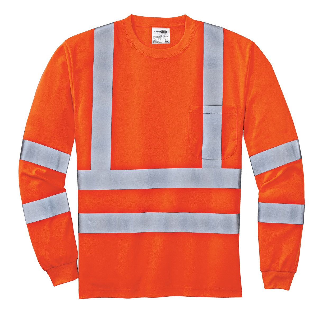 CornerStone – ANSI 107 Class 3 Long Sleeve Snag-Resistant Reflective T-Shirt