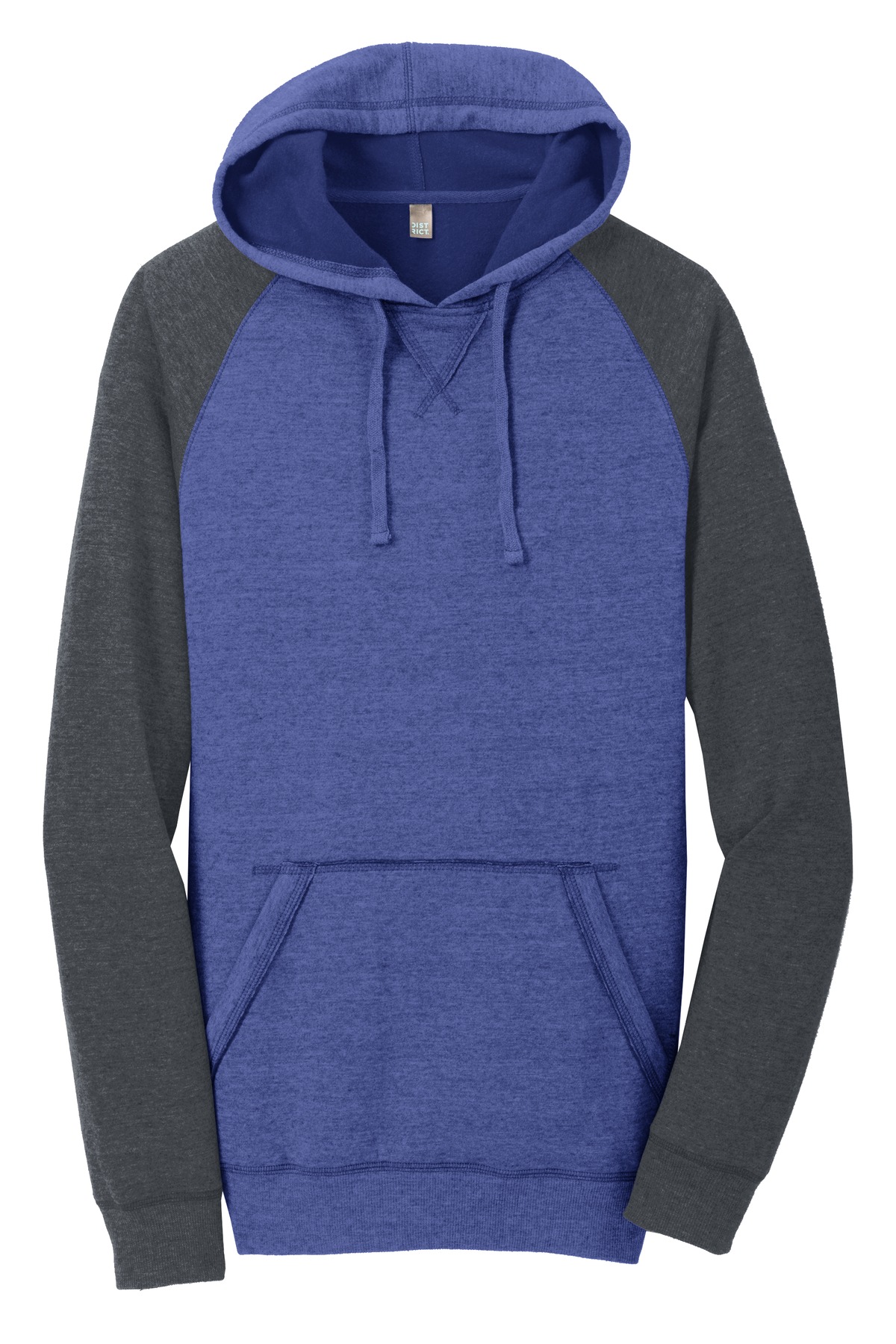 District Young Mens Lightweight Fleece Raglan Hoodie