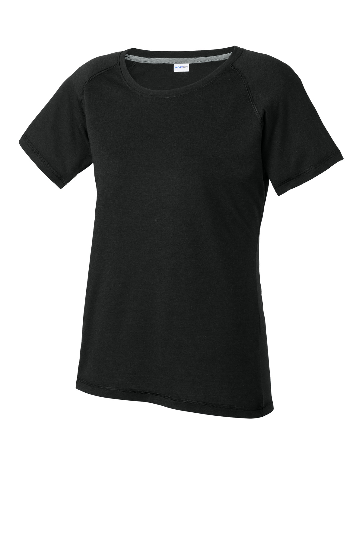 Sport-Tek Ladies PosiCharge Tri-Blend Wicking Scoop Neck Raglan Tee