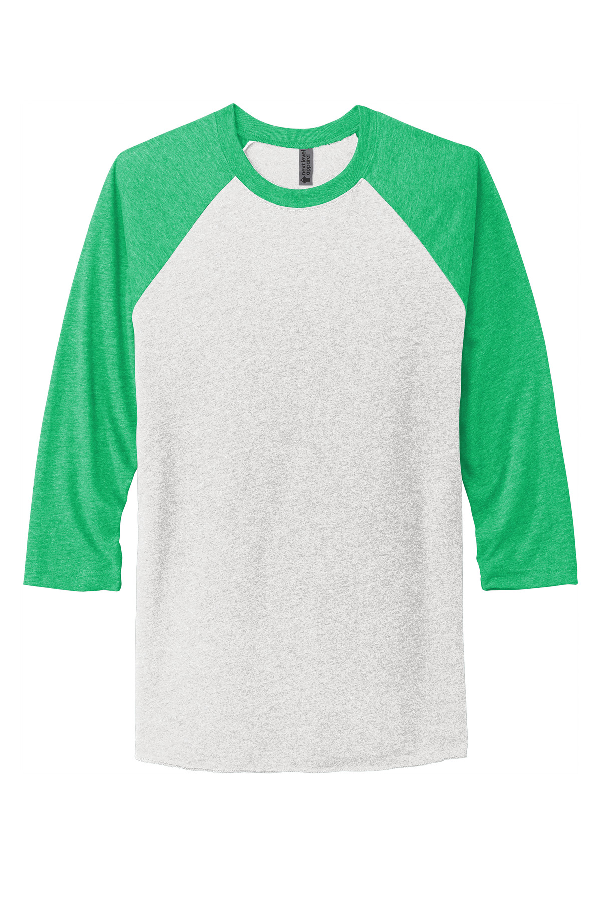 Unisex Tri-Blend 3/4-Sleeve Raglan Tee.