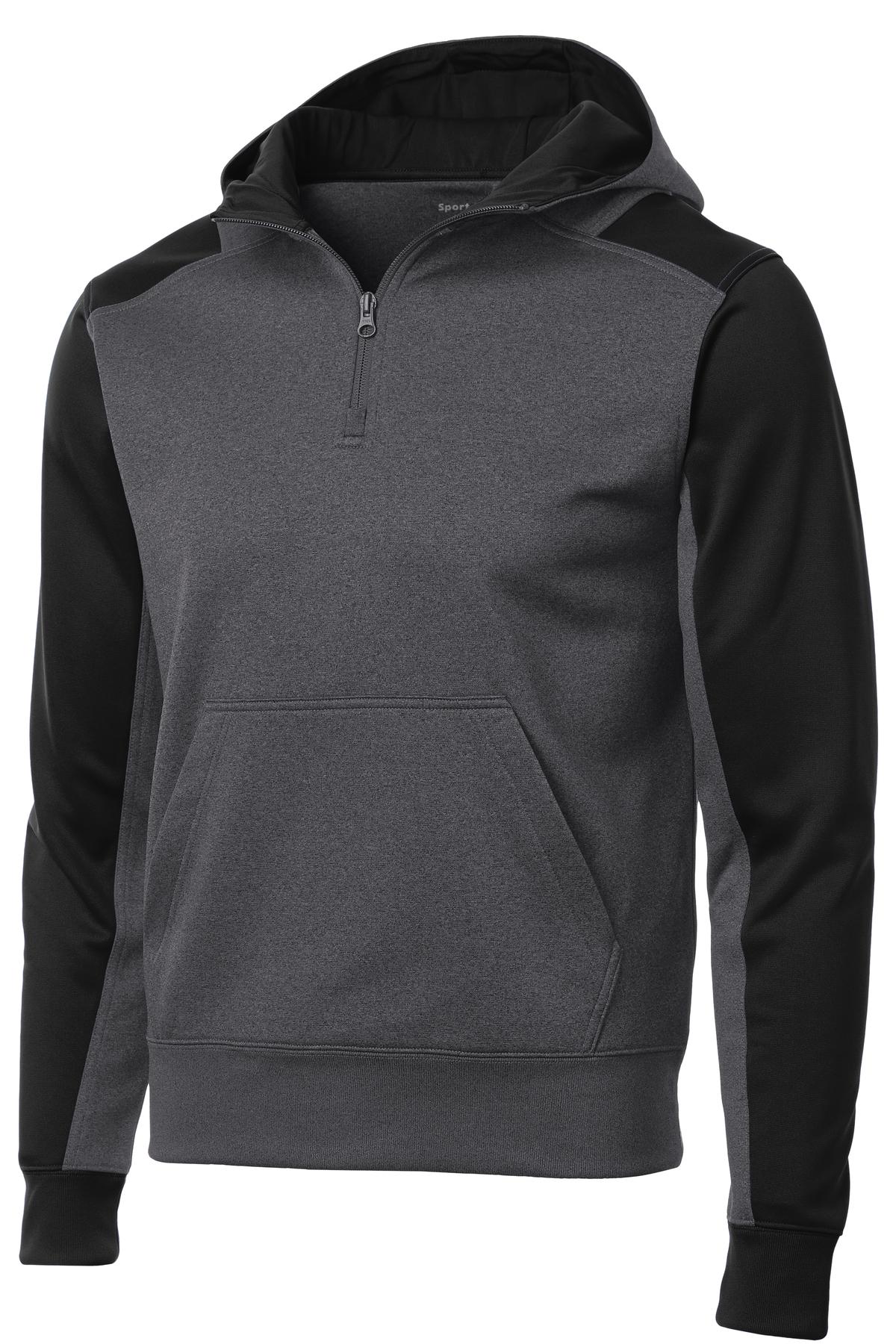 Sport-Tek Tech Fleece Colorblock 1/4-Zip Hooded Sweatshirt