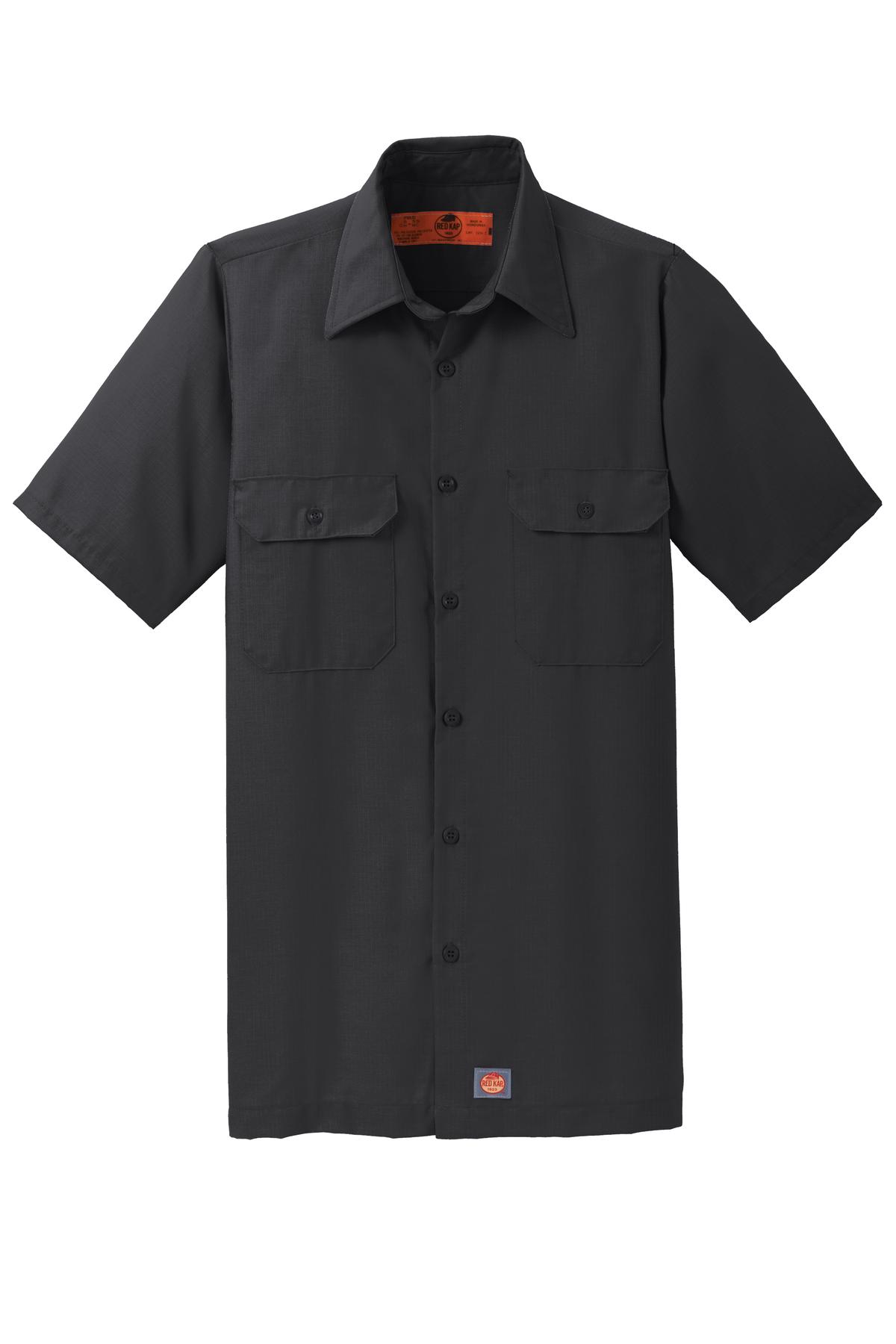 Red Kap Short Sleeve Solid Ripstop Shirt.