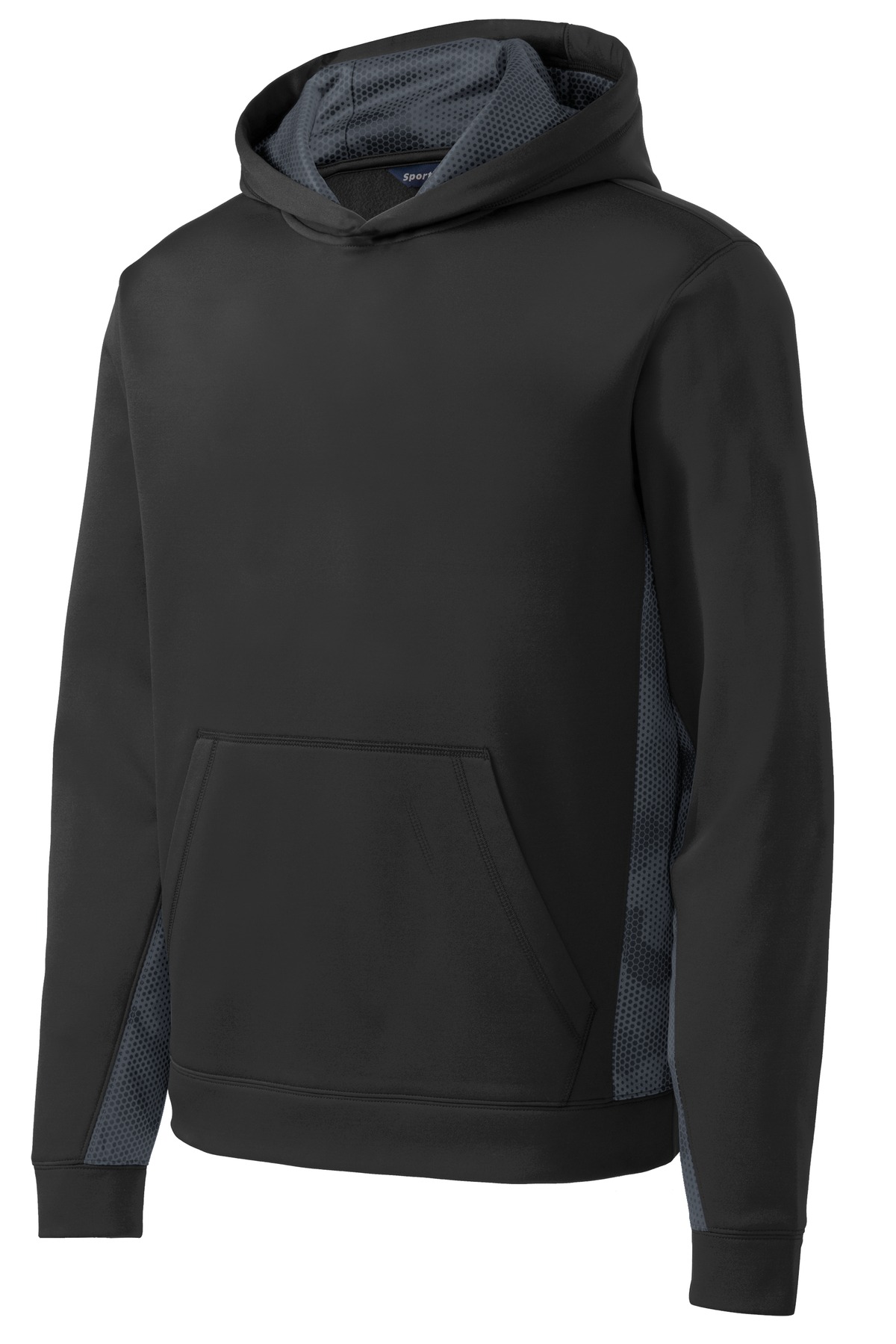 Sport-Tek Youth Sport-Wick CamoHex Fleece Colorblock Hooded Pullover