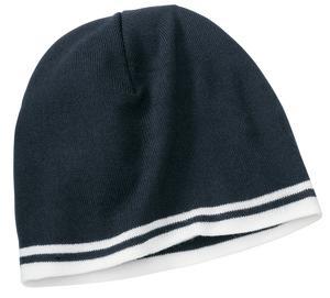 Port & Company – Fine Knit Skull Cap with Stripes