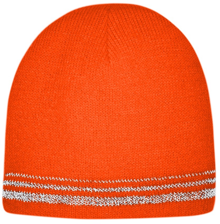 Lined Enhanced Visibility with Reflective Stripes Beanie