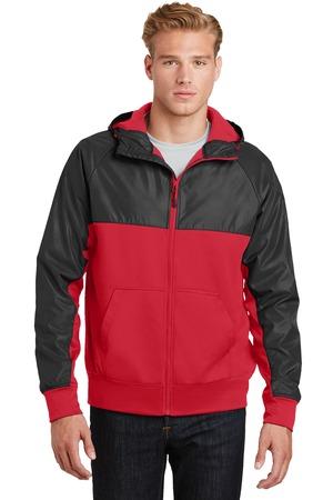 Sport-Tek Embossed Hybrid Full-Zip Hooded Jacket
