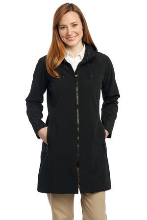 Port Authority Ladies Long Textured Hooded Soft Shell Jacket