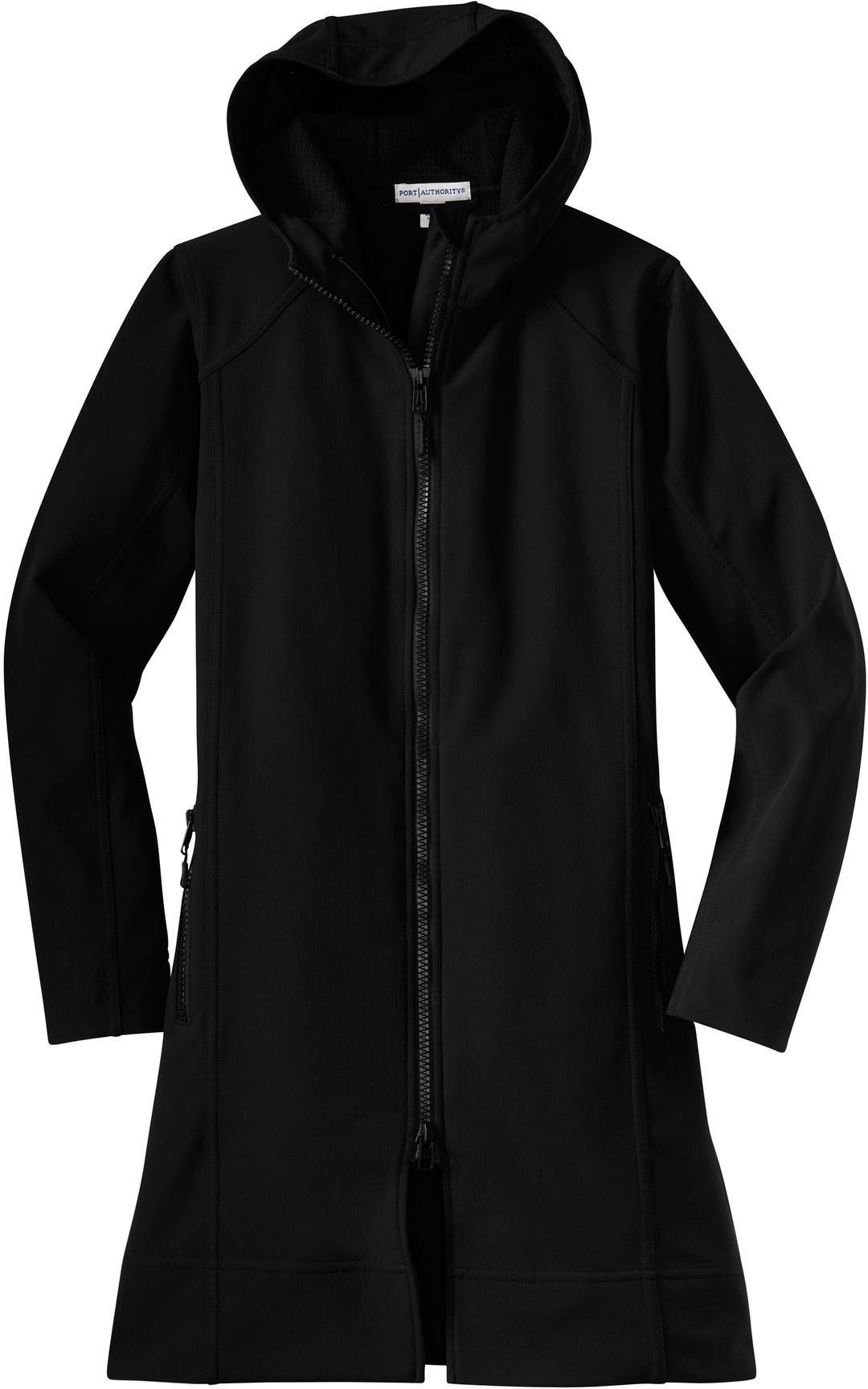 Port Authority Ladies Long Textured Hooded Soft Shell Jacket