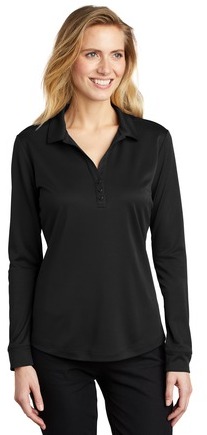 Port Authority Ladies Silk Touch Performance Long Sleeve Polo.