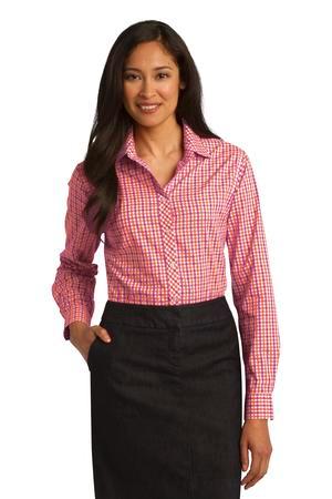Port Authority Ladies Long Sleeve Gingham Easy Care Shirt