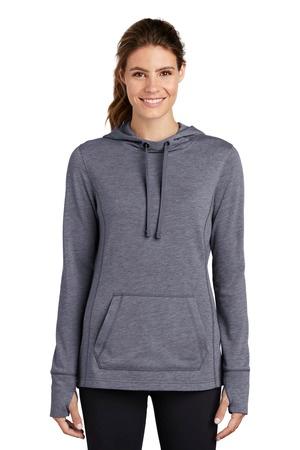 Sport-Tek Ladies PosiCharge Tri-Blend Wicking Fleece Hooded Pullover
