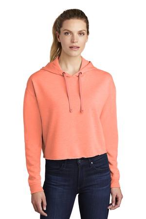 Ladies PosiCharge Tri-Blend Wicking Fleece Crop Hooded Pullover