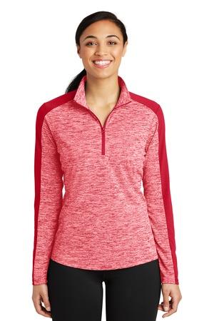 Sport-Tek Ladies PosiCharge Electric Heather Colorblock 1/4-Zip Pullover