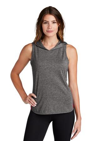 Ladies PosiCharge Tri-Blend Wicking Draft Hoodie Tank.