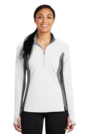 Sport-Tek Ladies Sport-Wick Stretch Contrast 1/2-Zip Pullover