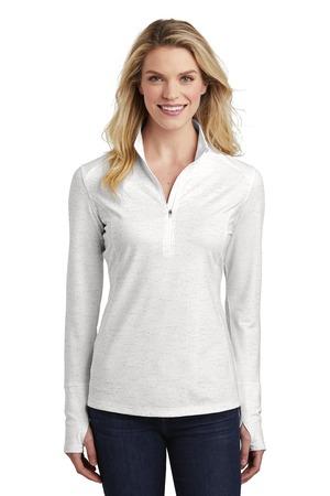 Sport-Tek Ladies Sport-Wick Stretch Reflective Heather 1/2-Zip Pullover