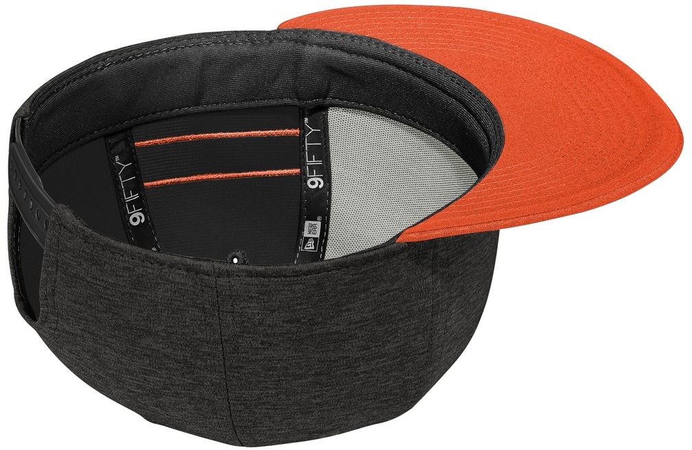 Shadow Heather Striped Flat Bill Snapback Cap