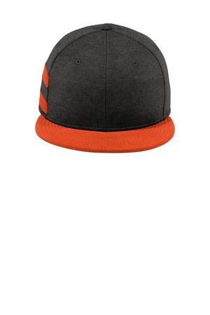 Shadow Heather Striped Flat Bill Snapback Cap