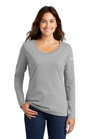 Ladies Core Cotton Long Sleeve Scoop Neck Tee.