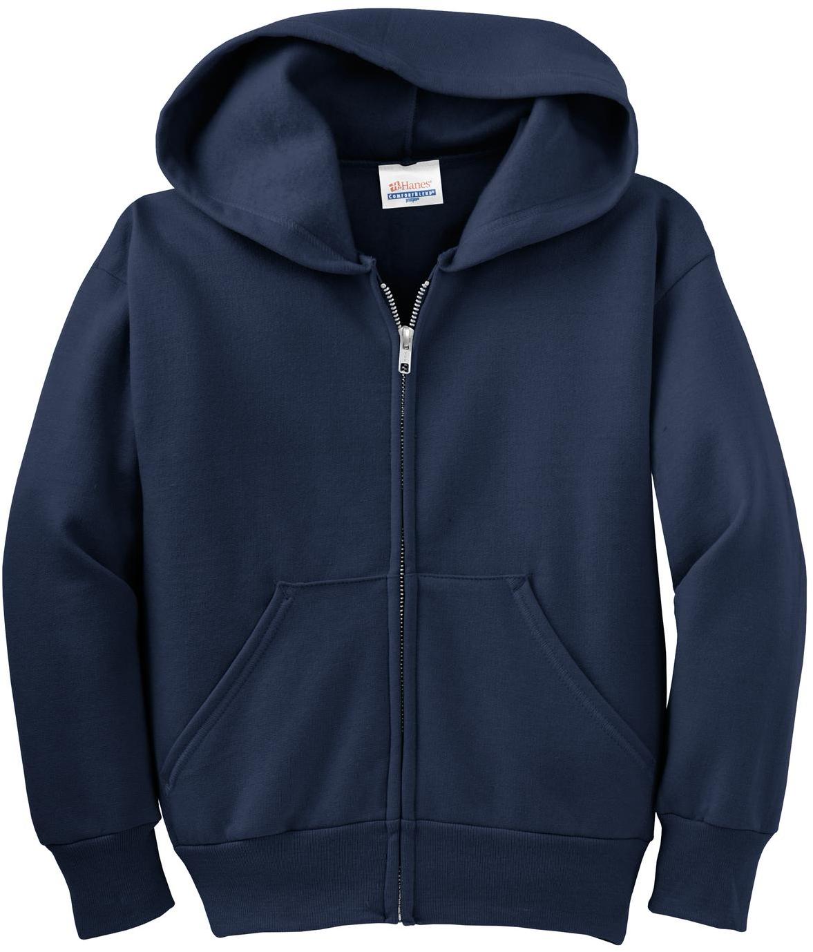 Hanes – Youth EcoSmart Full-Zip Hooded Sweatshirt.
