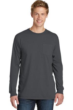 Port & Company Pigment-Dyed Long Sleeve Pocket Tee
