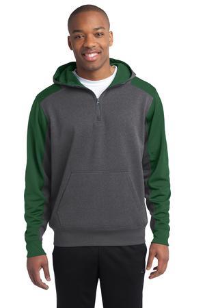 Sport-Tek Tech Fleece Colorblock 1/4-Zip Hooded Sweatshirt